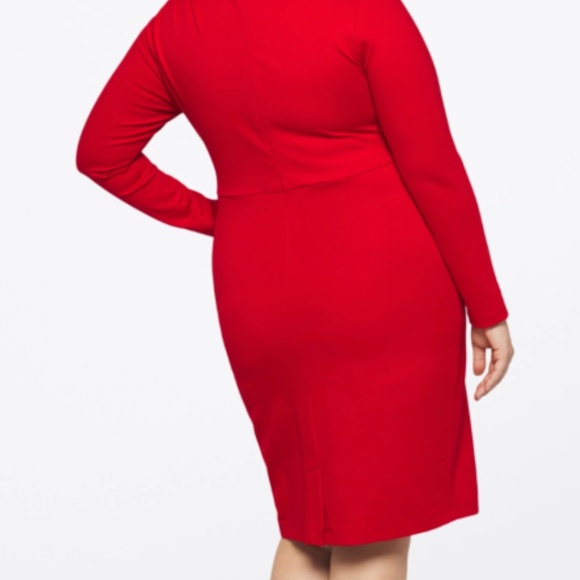 NWT 1X Chloe Kristyn Bianca Ponte Knit Dress in Red - Picture 5 of 11